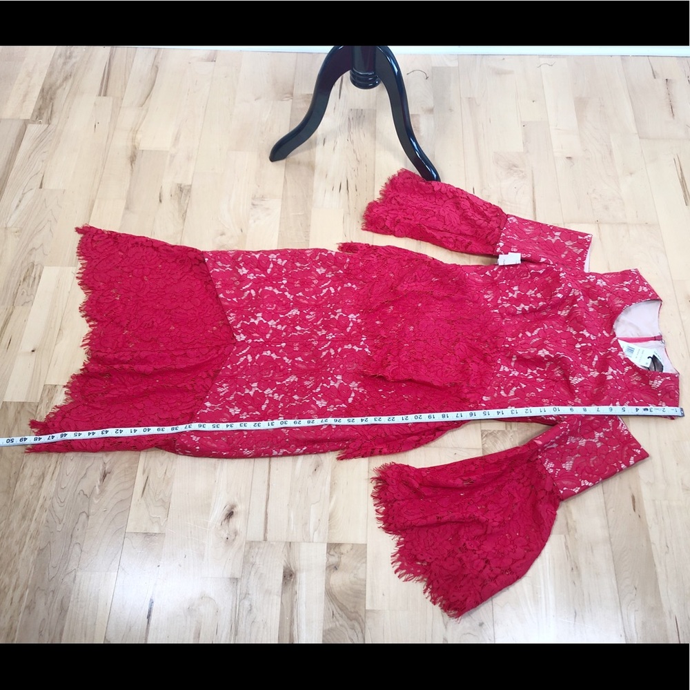 NWT Fame And Partners Lace Shoulder Dress - Picture 6 of 7